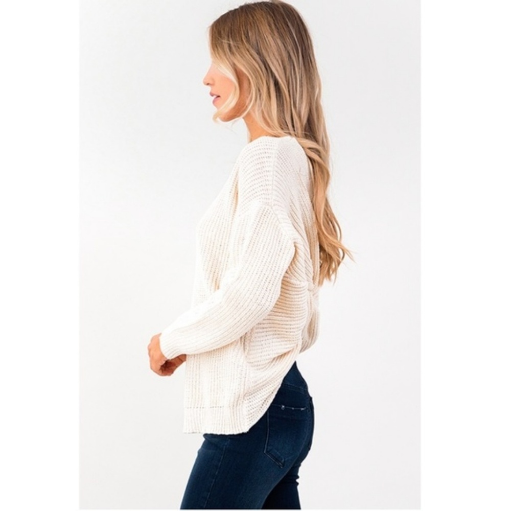 RESTOCKED!  NWT Twisted Knotted Back Boho Sweater - Picture 8 of 8